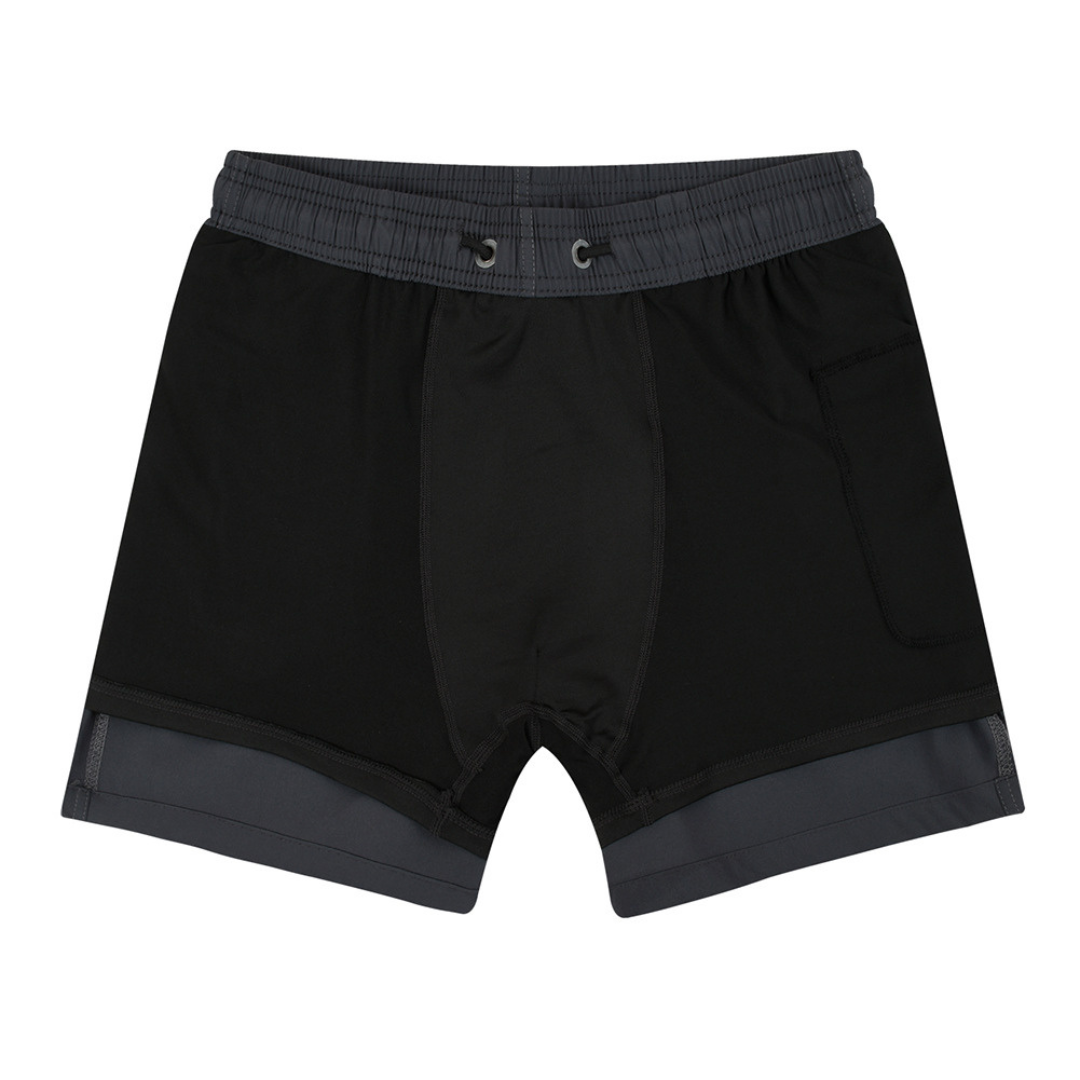 Double-Layered Swimming Trunks | Dark Grey