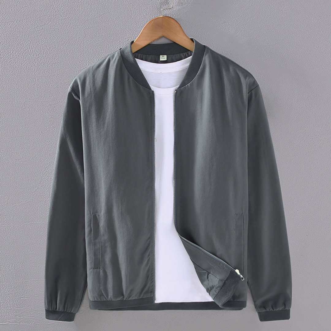 Light Baseball Collar Jacket | Dark Grey