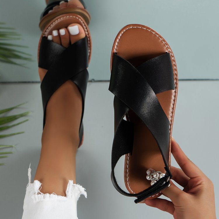 Wide Stripe Beach Sandals