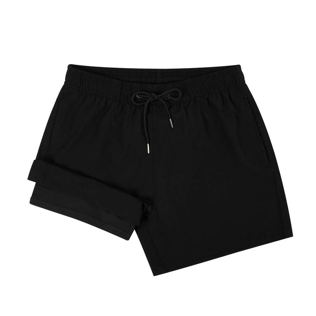 Double-Layered Swimming Trunks | Black