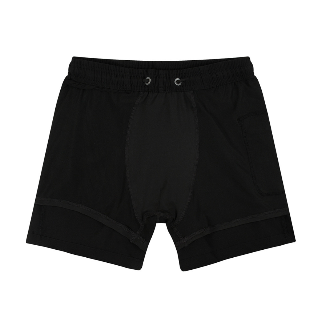 Double-Layered Swimming Trunks | Black
