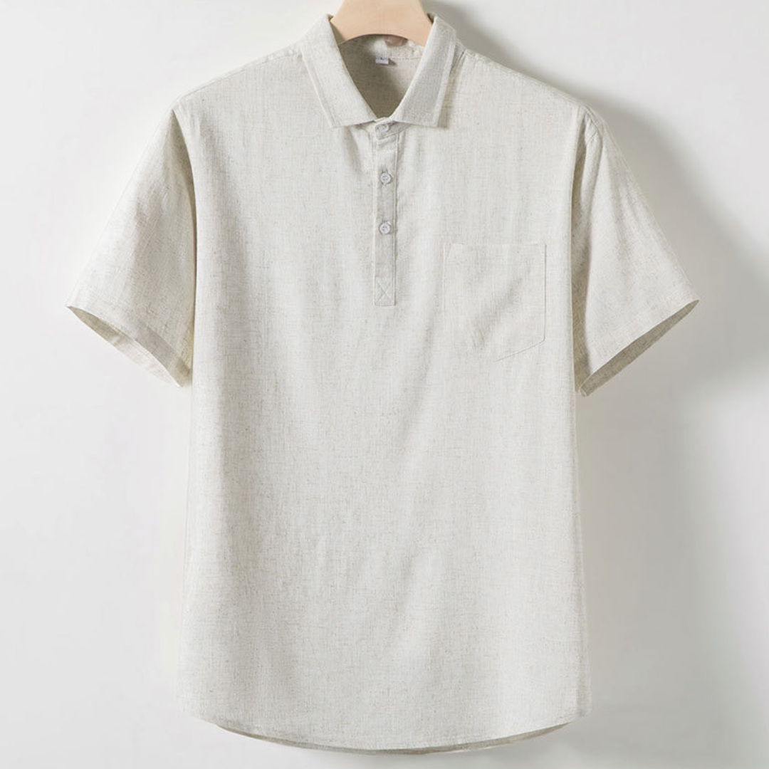 Lightweight Linen Short-Sleeved Collared Shirt | Hemp