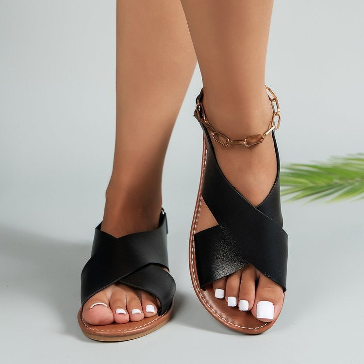 Wide Stripe Beach Sandals