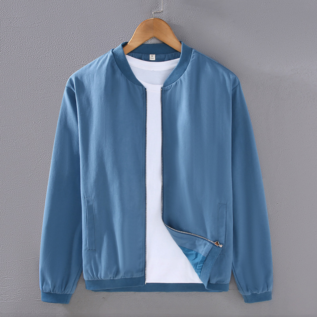 Light Baseball Collar Jacket | Denim Blue