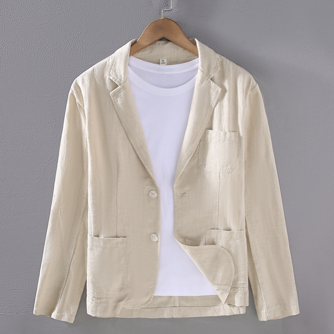 Casual Light Linen Suit Jacket | Apricot