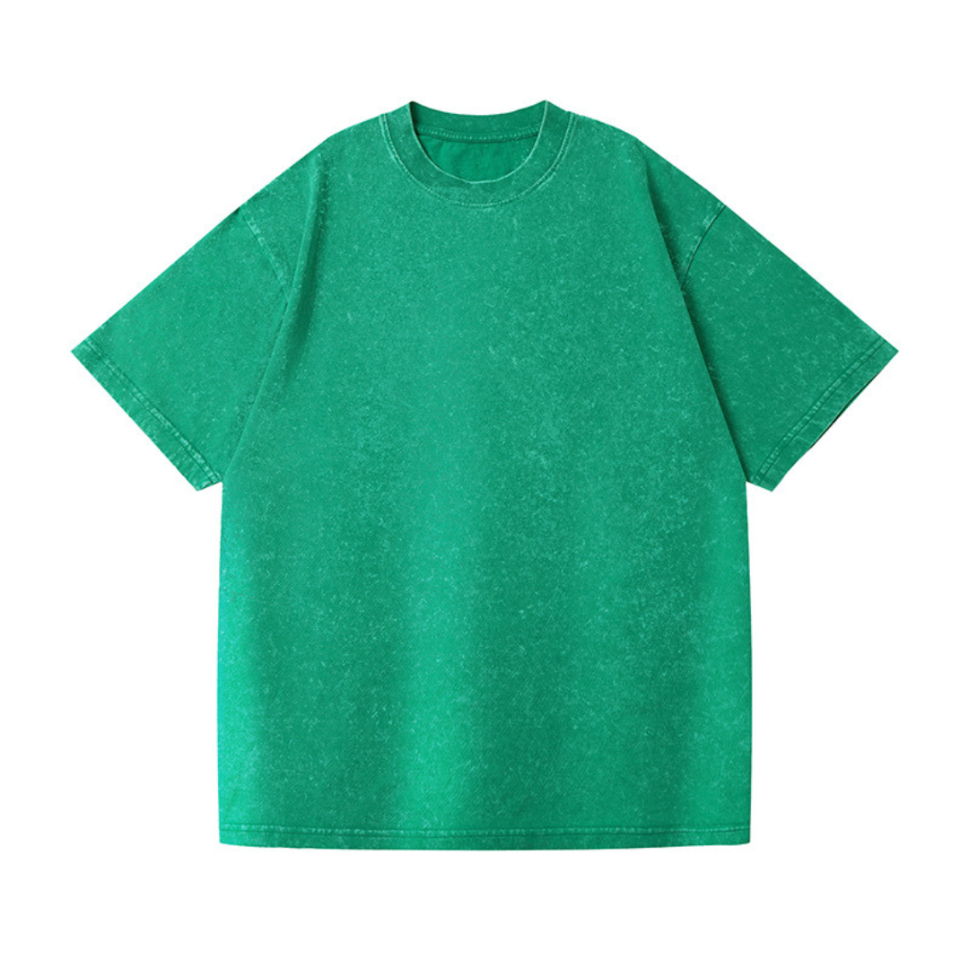 Washed Drop Shoulder Short-Sleeve T-Shirt | Premium 230GSM Fabric | Grass Green