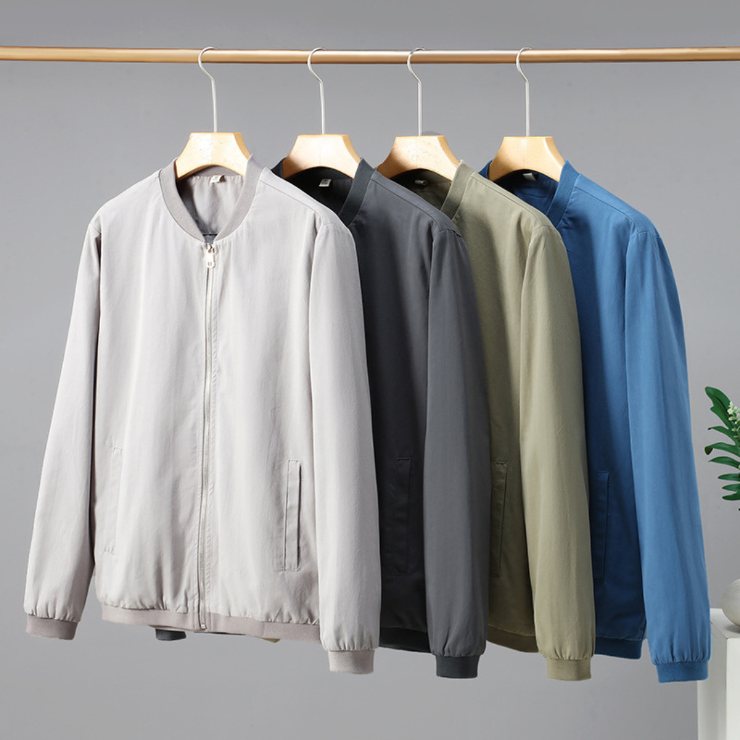 Light Baseball Collar Jacket | Light Grey