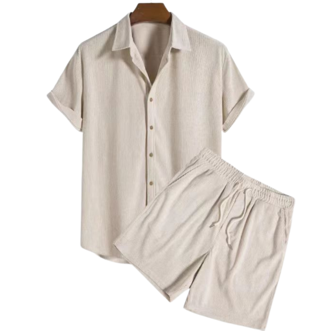 Casual Corduroy Two-Piece Set | Off-White