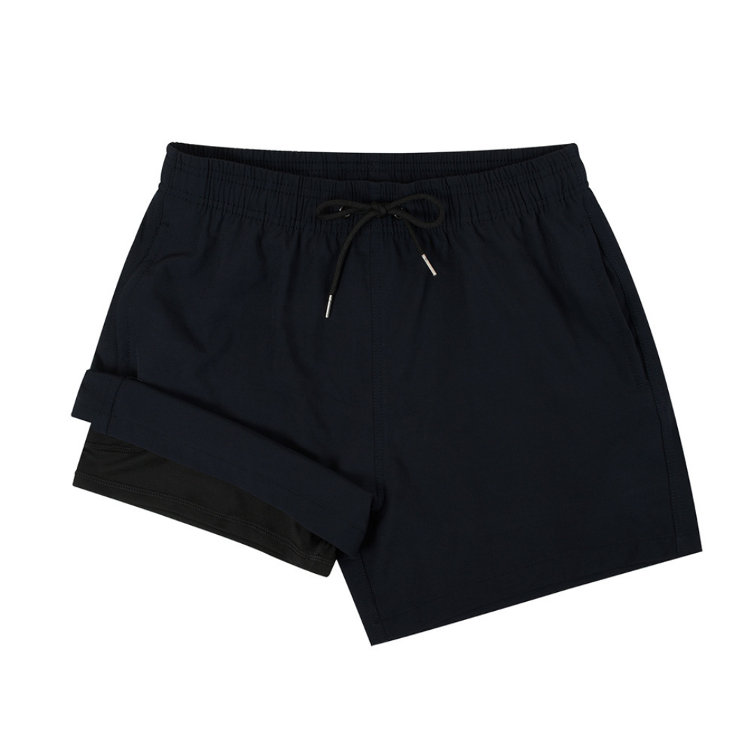 Double-Layered Swimming Trunks | Navy Blue