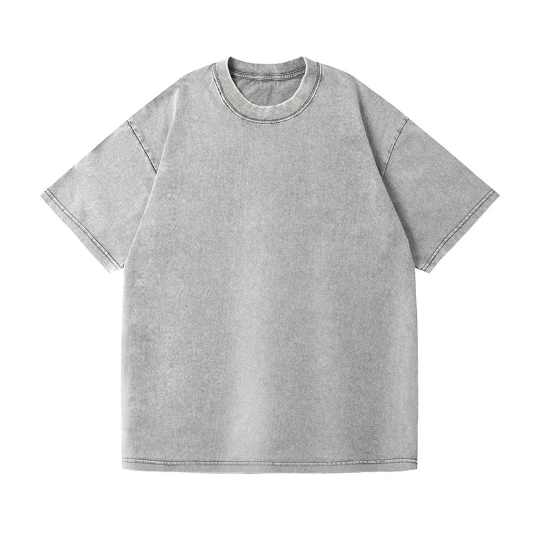 Washed Drop Shoulder Short-Sleeve T-Shirt | Premium 230GSM Fabric | Grey