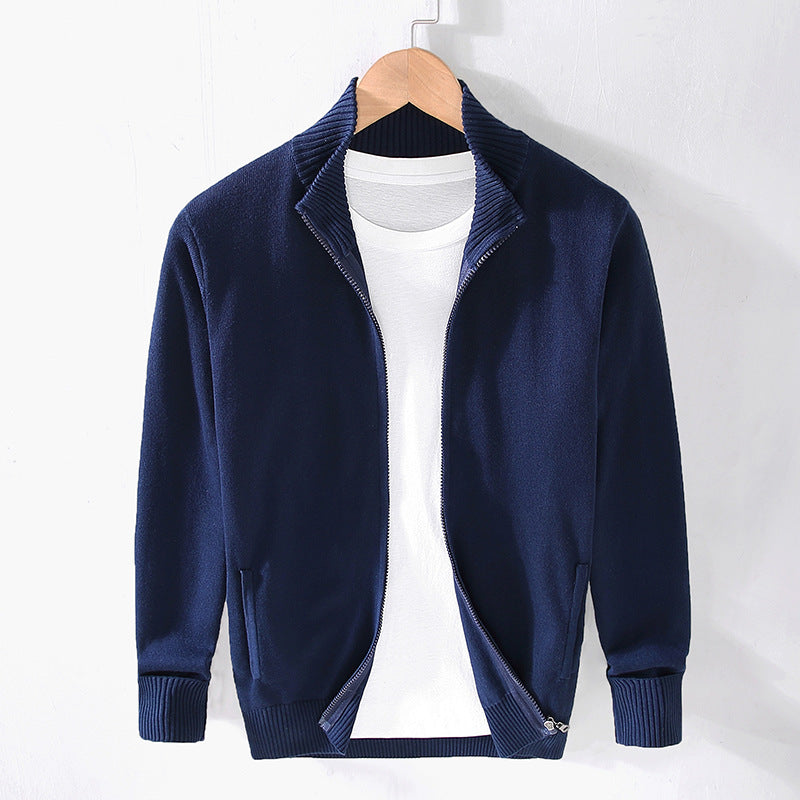 Men's Stand Collar Cardigan Sweater
