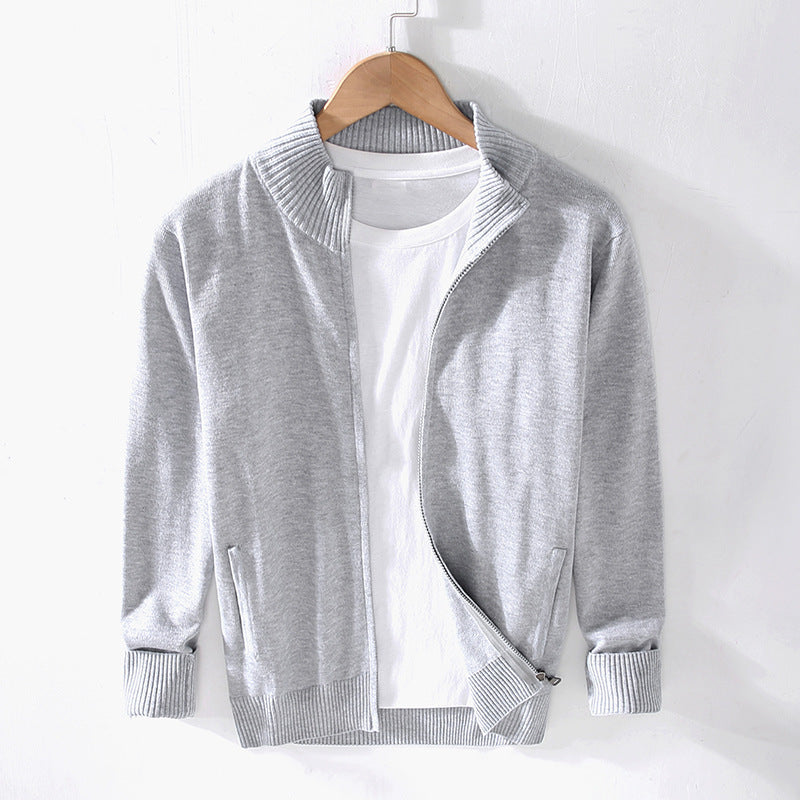 Men's Stand Collar Cardigan Sweater