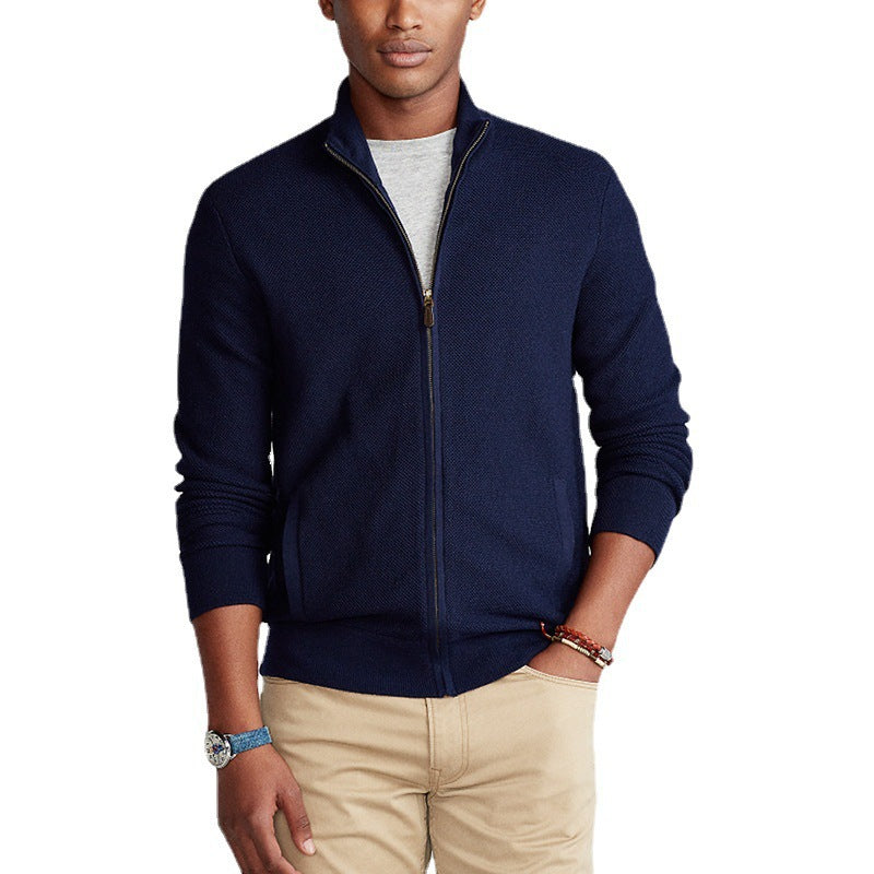 Men's Stand Collar Cardigan Sweater