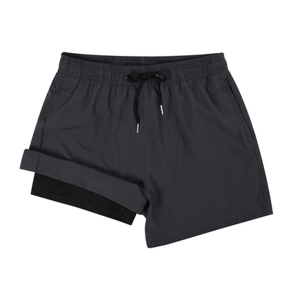 Double-Layered Swimming Trunks | Dark Grey