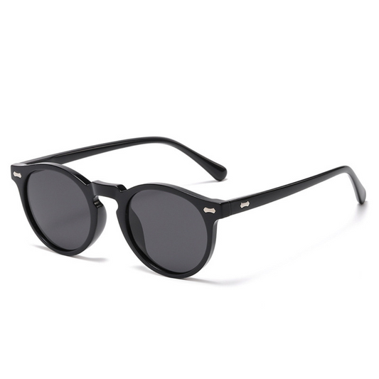 Round-Frame Unisex Polarized Sunglasses | Black