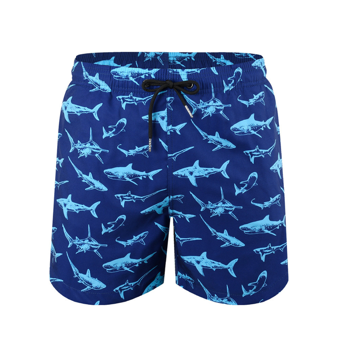 Double-Layered Swimming Trunks | Deep Blue Shark