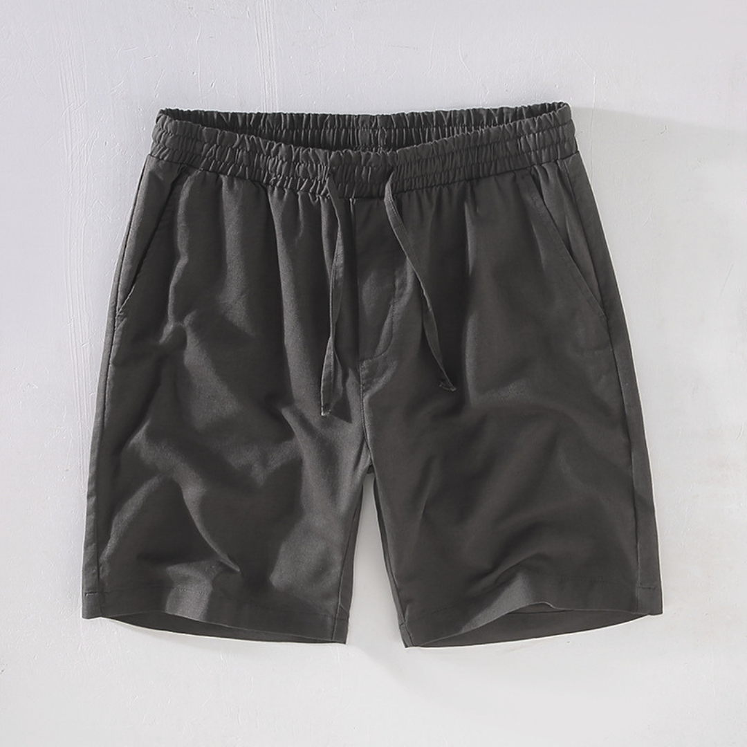 Light & Comfy Linen Drawstring Shorts | Dark Grey