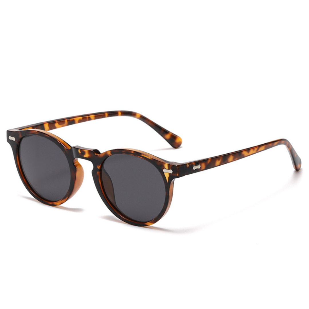 Round-Frame Unisex Polarized Sunglasses | Tea Leopard