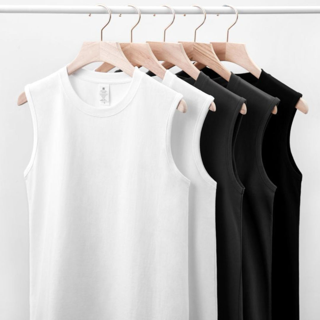 Classic Round Neck Heavyweight Vest | Black