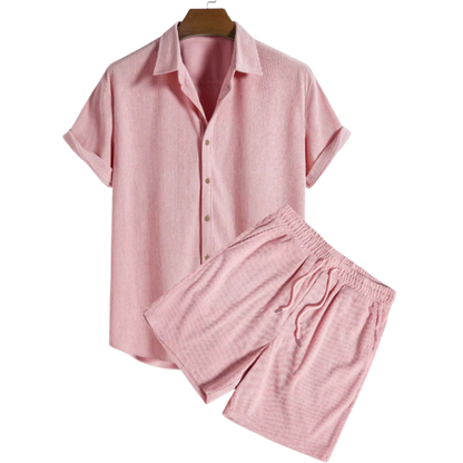 Casual Corduroy Two-Piece Set | Pink
