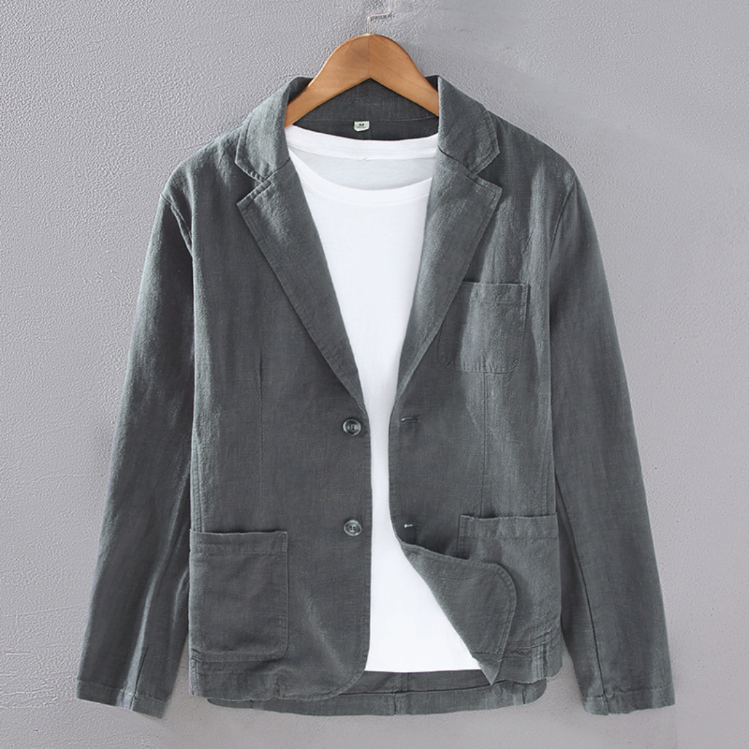 Casual Light Linen Suit Jacket | Grey
