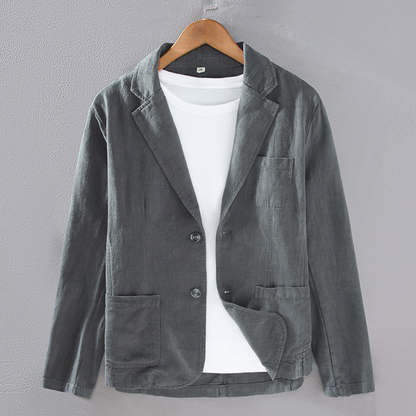 Casual Light Linen Suit Jacket | Grey