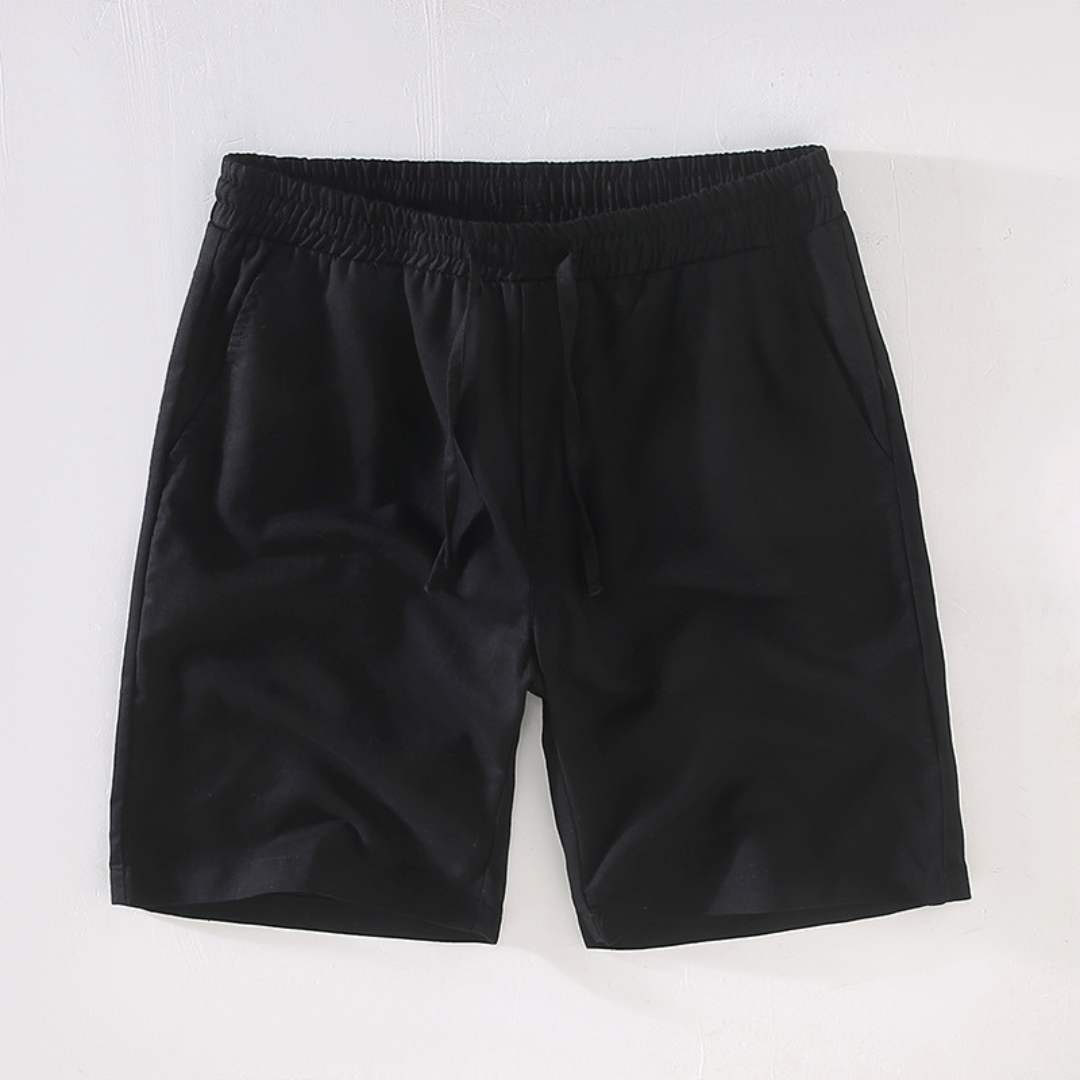 Light & Comfy Linen Drawstring Shorts | Black