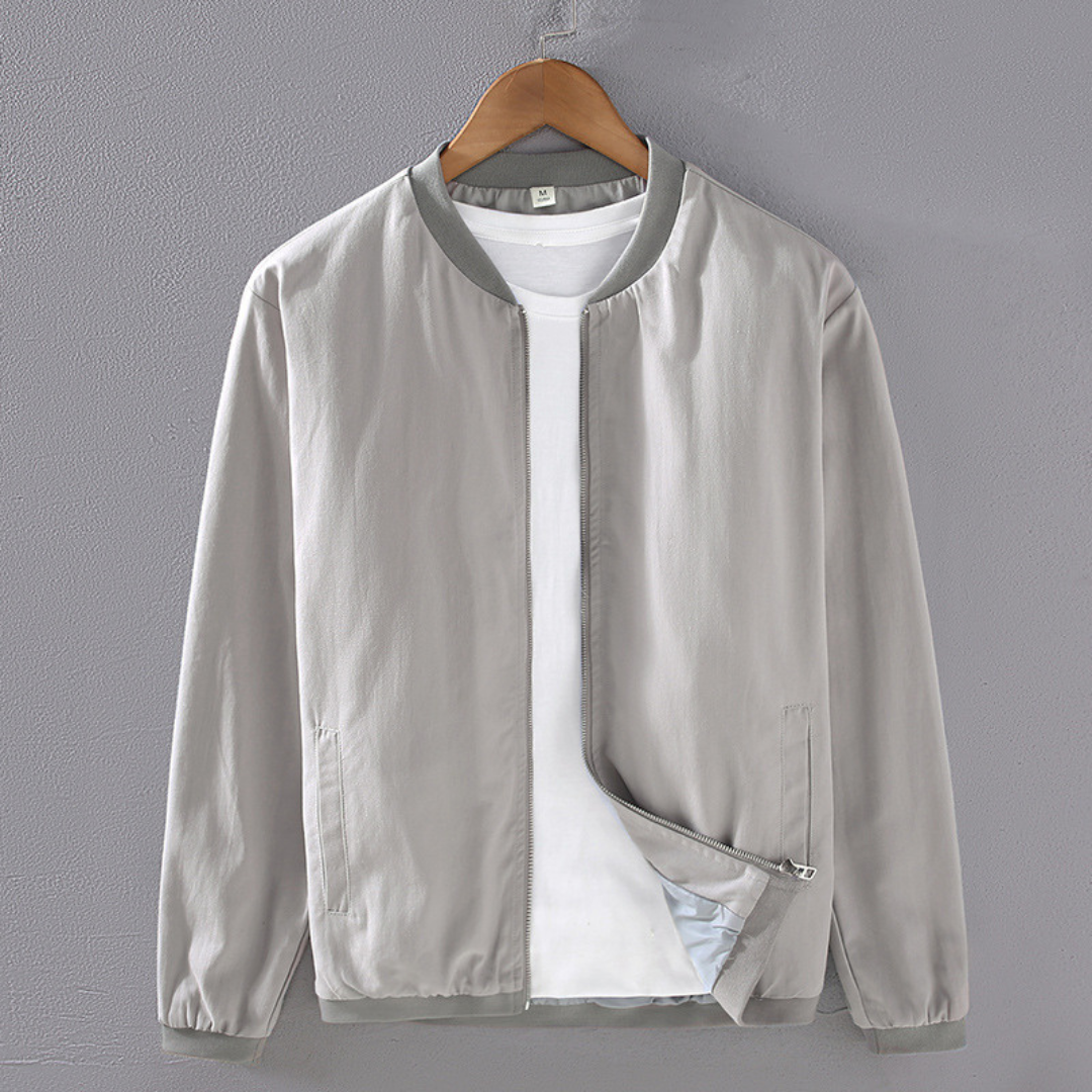 Light Baseball Collar Jacket | Light Grey