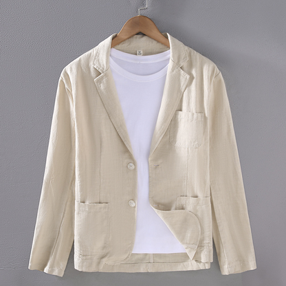 Casual Light Linen Suit Jacket | Apricot
