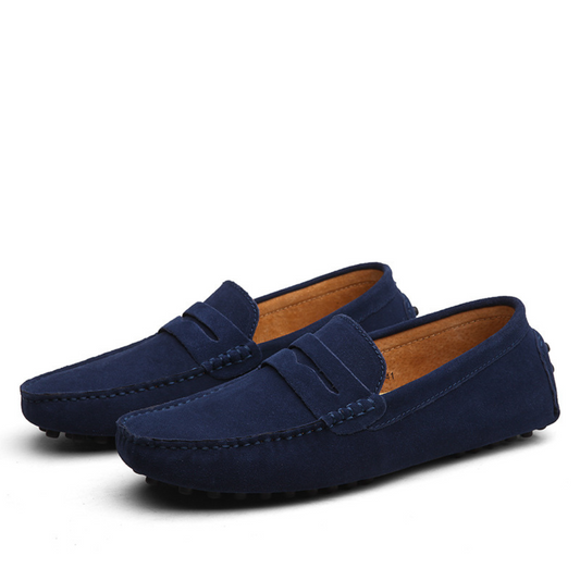 Comfy Leather Loafer | Navy Blue