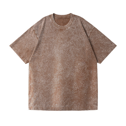 Washed Drop Shoulder Short-Sleeve T-Shirt | Premium 230GSM Fabric | Brown