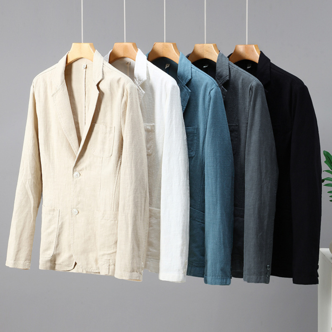 Casual Light Linen Suit Jacket | Apricot