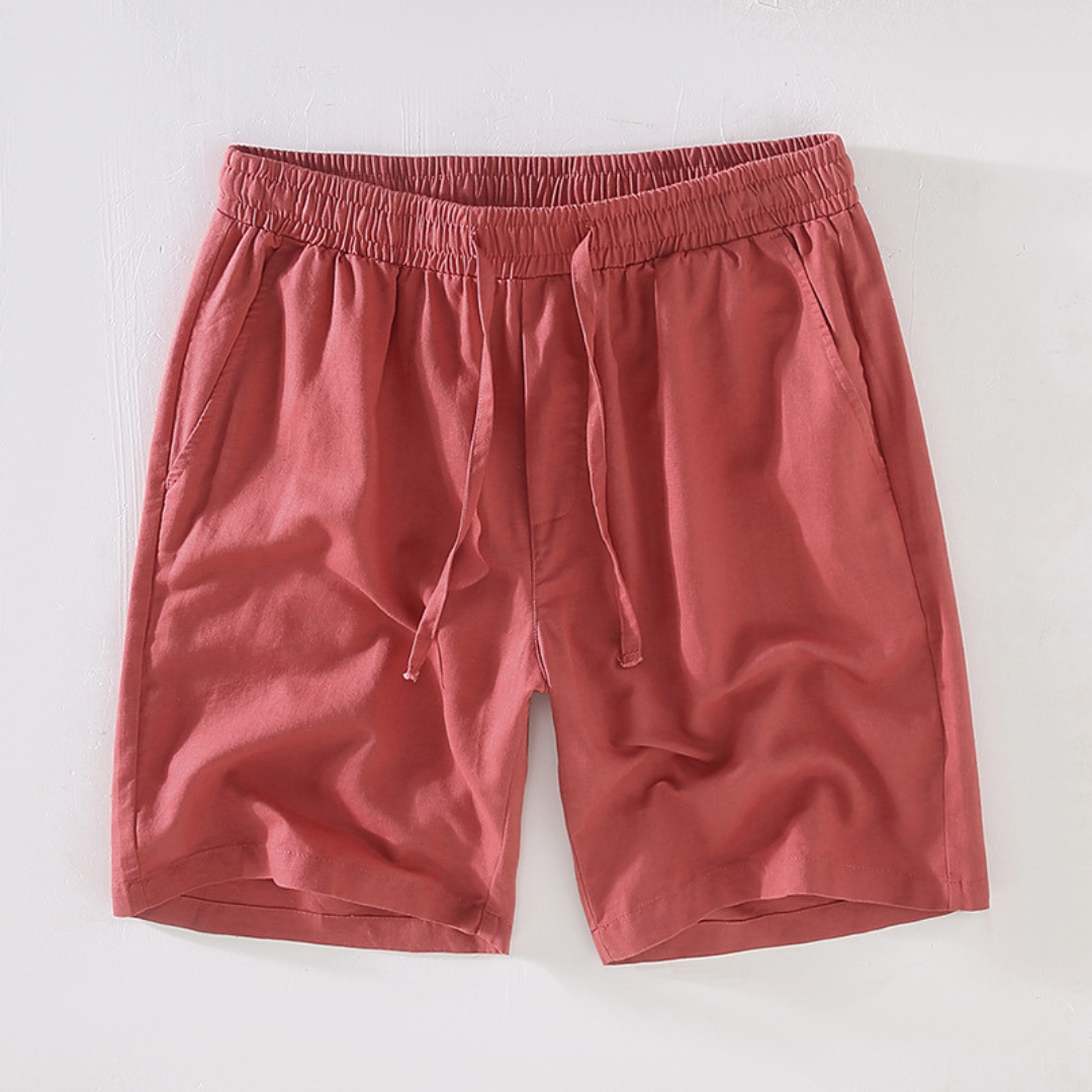Light & Comfy Linen Drawstring Shorts | Watermelon Red