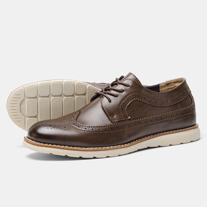 Ultra-Light Brogue Retro Leather Sneakers