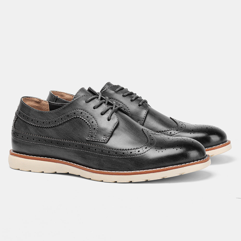 Ultra-Light Brogue Retro Leather Sneakers