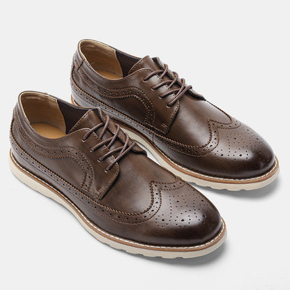 Ultra-Light Brogue Retro Leather Sneakers