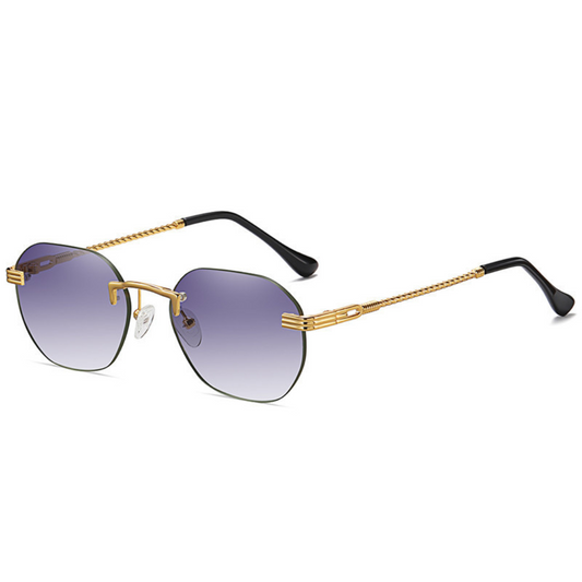 Frameless Polarized Unisex Sunglasses | Gold Frame | Grey Lenses